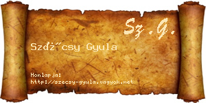 Szécsy Gyula névjegykártya