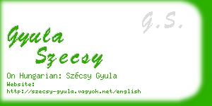 gyula szecsy business card